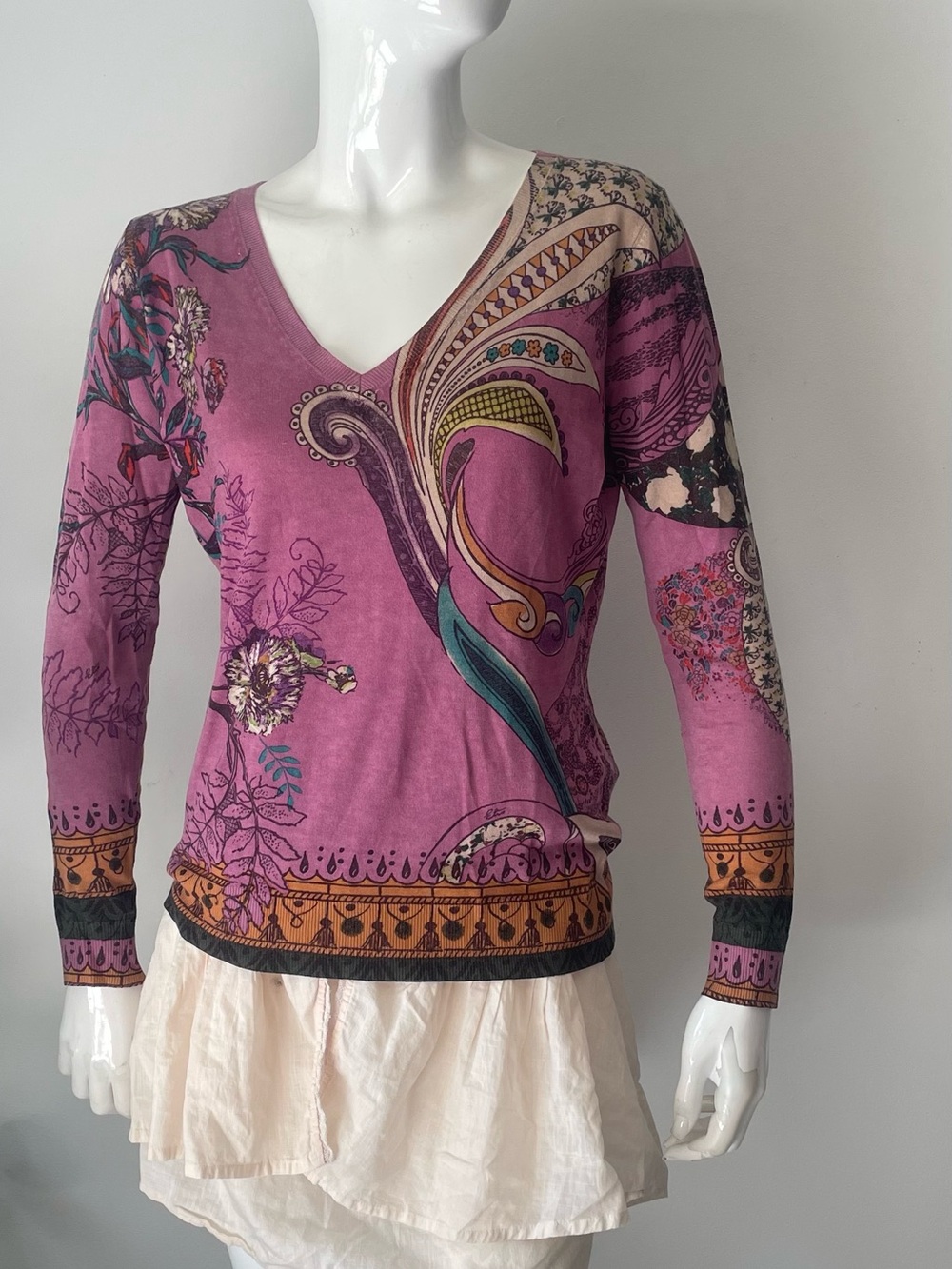 ETRO Silk & Cashmere Paisley Sweater | Made in Italy | Size 48 - Picture 4 of 8
